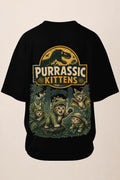 VYRO Purrassic Kittens professional oversized back print mockup - Black