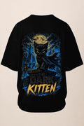 VYRO The Dark Kitten professional oversized back print mockup - Black