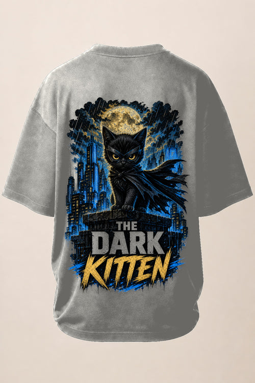 VYRO The Dark Kitten professional oversized back print mockup - White