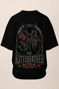 VYRO The Kittenfather professional oversized back print mockup - Black